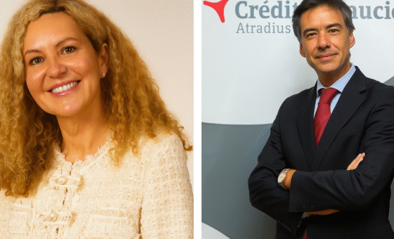 Marta Nodal directora de Marketing en Europa y a David Ruiz director de España de Crédito y Caución