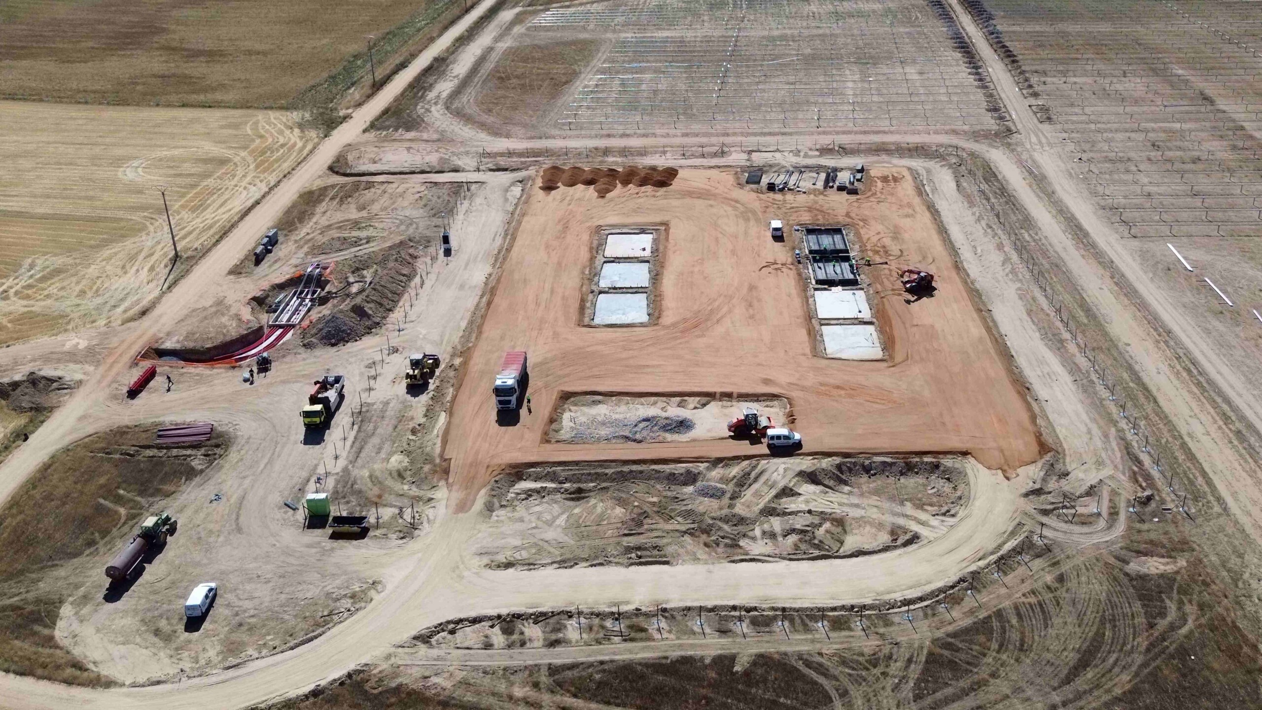 Obras de Lantania para la construcción de la subestación eléctrica Tordesillas T2, en Valladolid.
