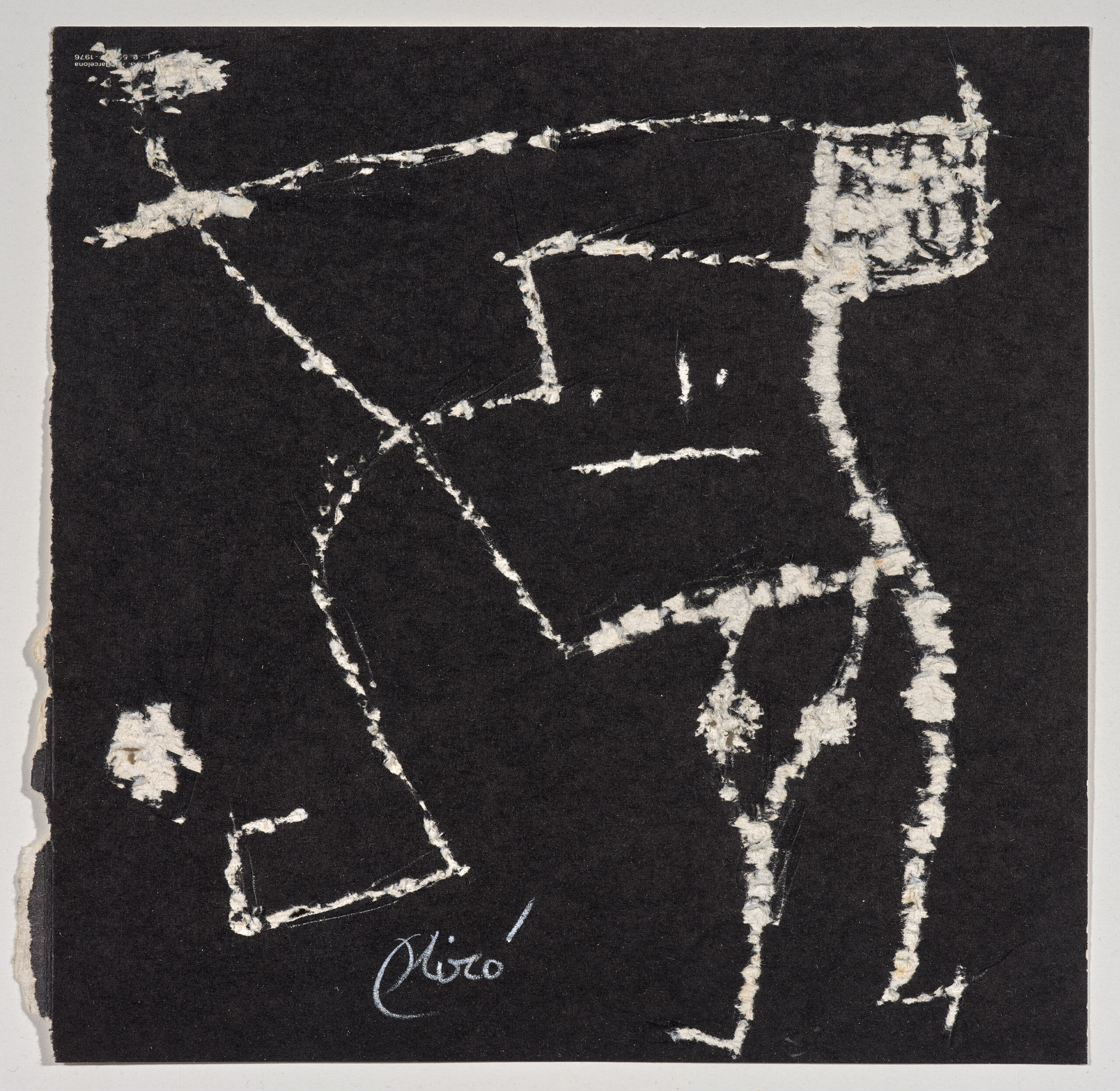 Personnage (24/09/1977)Grattage sobre cartulina negra – 20 x 20 cm.